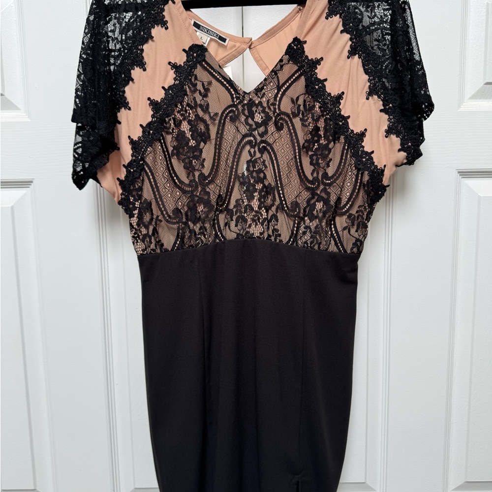 Nikibiki Black and Tan Lace Dress